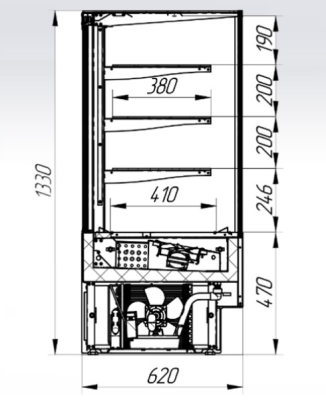 Витрина кондитерская CRYSPI ADAGIO CUBE 1200